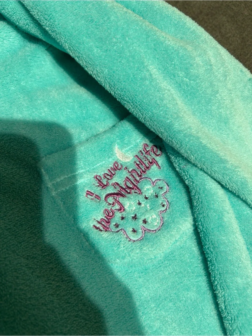 Joe Boxer- girls M- 7/8- Kids Plush Bath Robe in Aqua - Soft Hooded Wrap